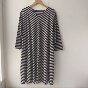 Gudrun Sjoden Black and Cream Striped Midi Dress